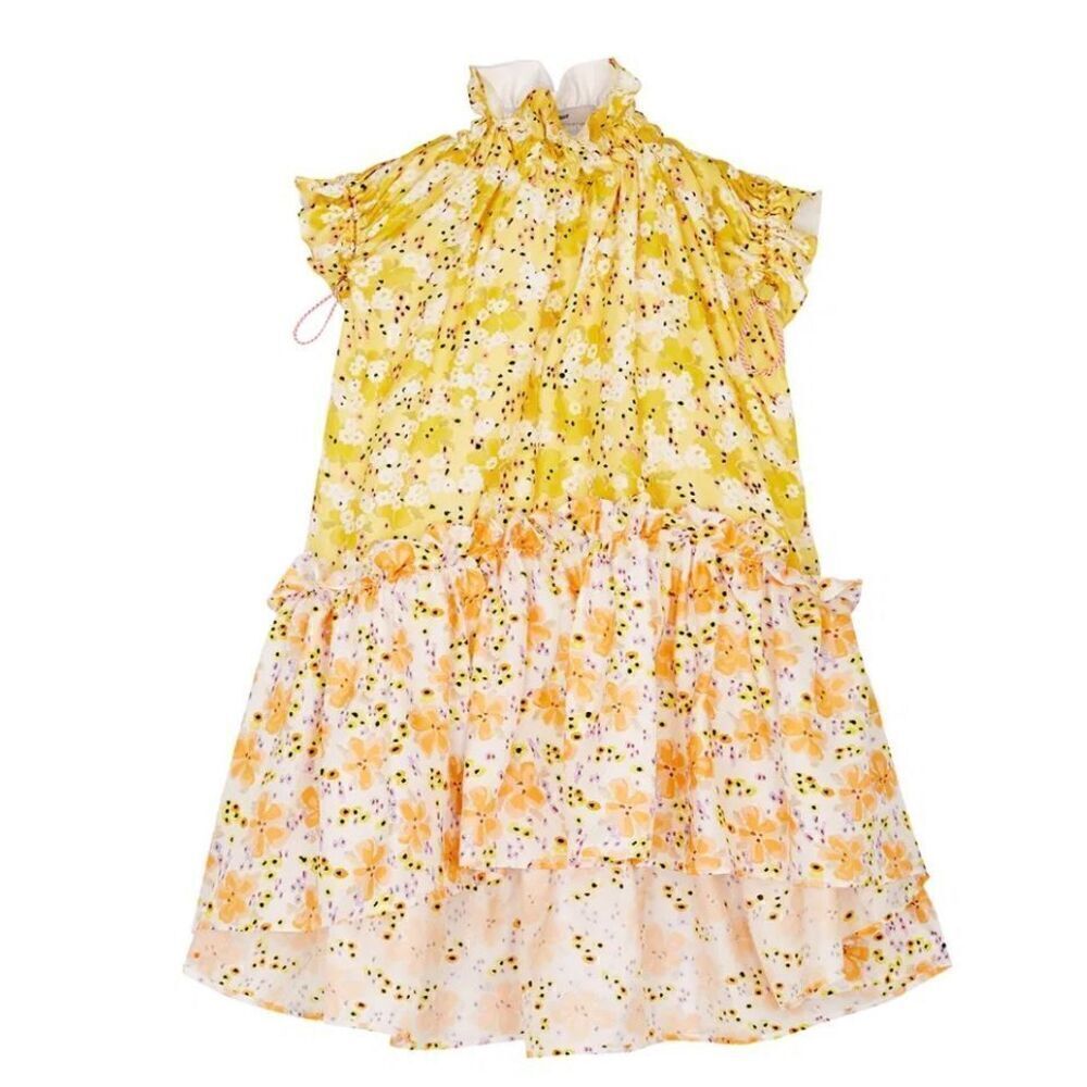 BRØGGER Karo Floral-Print Silk-Twill Top NWOT Size Small